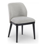 Valeo Linen Textured Fabric Upholstered Dining Chair in Grey