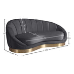Shelly Velvet Upholstered Chaise Lounge in Grey