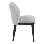 Valeo Linen Textured Fabric Upholstered Dining Chair in Grey