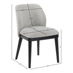 Valeo Linen Textured Fabric Upholstered Dining Chair in Grey