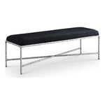 Valley Chenille Fabric Upholstered Bench in Black
