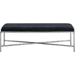 Valley Chenille Fabric Upholstered Bench in Black
