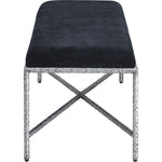Valley Chenille Fabric Upholstered Bench in Black