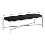 Valley Chenille Fabric Upholstered Bench in Black