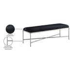 Valley Chenille Fabric Upholstered Bench in Black