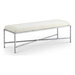 Valley Chenille Fabric Upholstered Bench in Cream