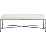 Valley Chenille Fabric Upholstered Bench in Cream