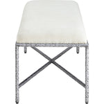 Valley Chenille Fabric Upholstered Bench in Cream