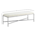 Valley Chenille Fabric Upholstered Bench in Cream