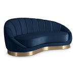 Shelly Velvet Upholstered Chaise Lounge in Navy