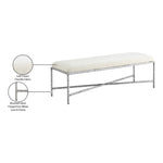 Valley Chenille Fabric Upholstered Bench in Cream
