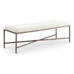 Valley Chenille Fabric Upholstered Bench in Cream