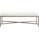Valley Chenille Fabric Upholstered Bench in Cream