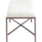 Valley Chenille Fabric Upholstered Bench in Cream
