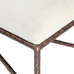 Valley Chenille Fabric Upholstered Bench in Cream