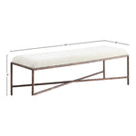 Valley Chenille Fabric Upholstered Bench in Cream