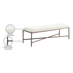 Valley Chenille Fabric Upholstered Bench in Cream