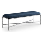 Valley Chenille Fabric Upholstered Bench in Navy