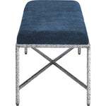 Valley Chenille Fabric Upholstered Bench in Navy