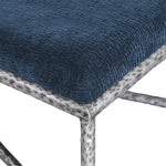 Valley Chenille Fabric Upholstered Bench in Navy