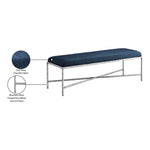 Valley Chenille Fabric Upholstered Bench in Navy