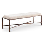 Valley Chenille Fabric Upholstered Bench in Beige