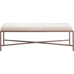 Valley Chenille Fabric Upholstered Bench in Beige