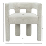 Athena Boucle Fabric Upholstered Accent / Dining Chair in Cream
