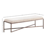 Valley Chenille Fabric Upholstered Bench in Beige