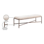 Valley Chenille Fabric Upholstered Bench in Beige