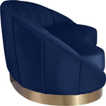 Shelly Velvet Upholstered Chaise Lounge in Navy