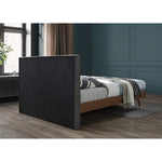 Vance Linen Textured Fabric Upholstered King Bed (3 Boxes) in Grey