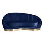 Shelly Velvet Upholstered Chaise Lounge in Navy