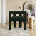 Athena Boucle Fabric Upholstered Accent / Dining Chair in Green