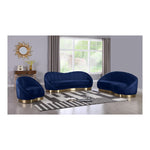 Shelly Velvet Upholstered Chaise Lounge in Navy