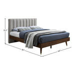 Vance Linen Textured Fabric Upholstered Queen Bed (3 Boxes) in Beige