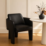 Vanda Vegan Leather Upholstered Dining Chair in Black