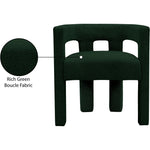 Athena Boucle Fabric Upholstered Accent / Dining Chair in Green