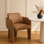 Vanda Vegan Leather Upholstered Dining Chair in Cognac