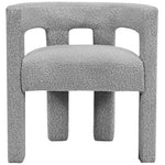 Athena Boucle Fabric Upholstered Accent / Dining Chair in Grey