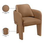 Vanda Vegan Leather Upholstered Dining Chair in Cognac