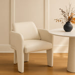 Vanda Vegan Leather Upholstered Dining Chair in Cream