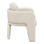Vanda Vegan Leather Upholstered Dining Chair in Cream