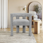 Athena Boucle Fabric Upholstered Accent / Dining Chair in Grey