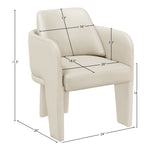 Vanda Vegan Leather Upholstered Dining Chair in Cream