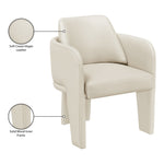 Vanda Vegan Leather Upholstered Dining Chair in Cream