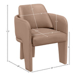 Vanda Vegan Leather Upholstered Dining Chair in Tan