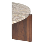 Varenna Marble Top And Acacia Wood Base Coffee Table in Beige