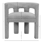 Athena Boucle Fabric Upholstered Accent / Dining Chair in Grey