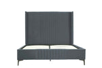 Promenade Velvet Upholstered Queen Bed in Gray